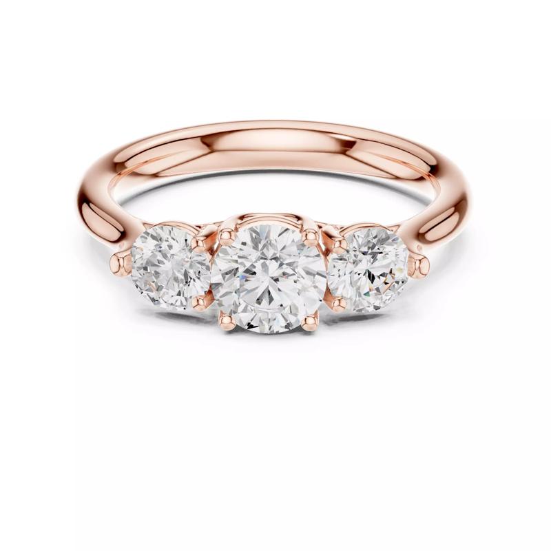 Three Stone Round Diamond Engagement Wedding Ring 3DM STL Video