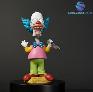 Krusty the Clown Bobblehead Doll - Halloween Edition 3D Print Set with Interchangeable Heads & Spring (Pre-Supported)