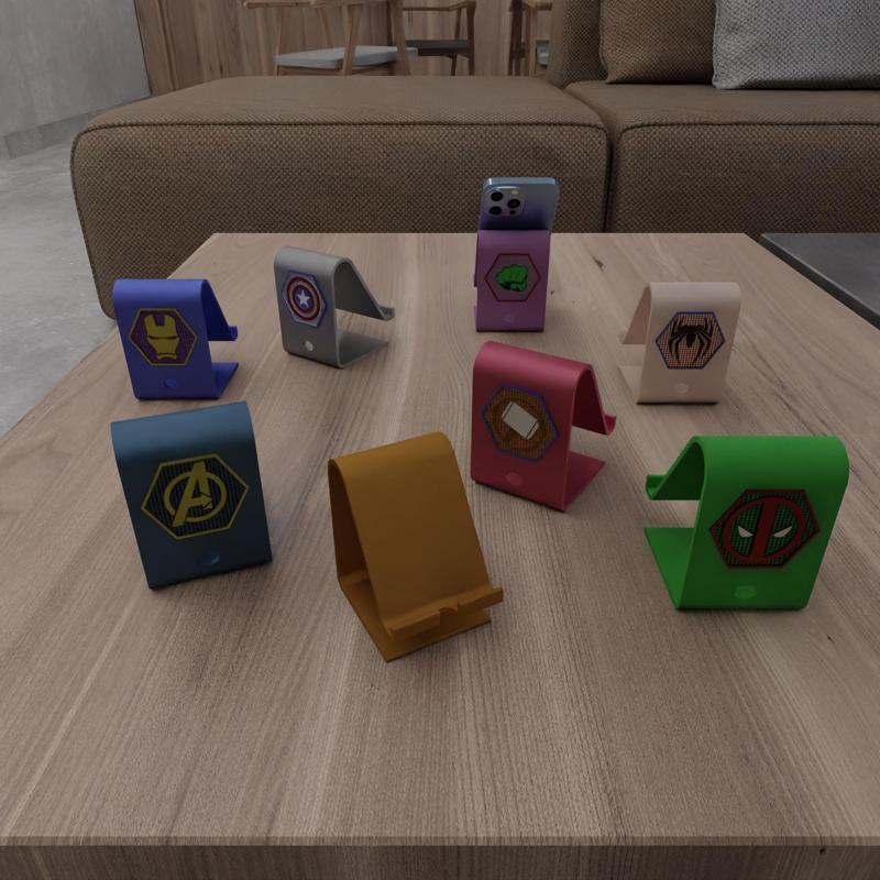 Marvel Phone Holder  With 3D Stl Files, 3D Printed Decor, Marvel Stl, 3D Printing,Gift Idea, Phone Stand, Marvel Printable, Marvel Character