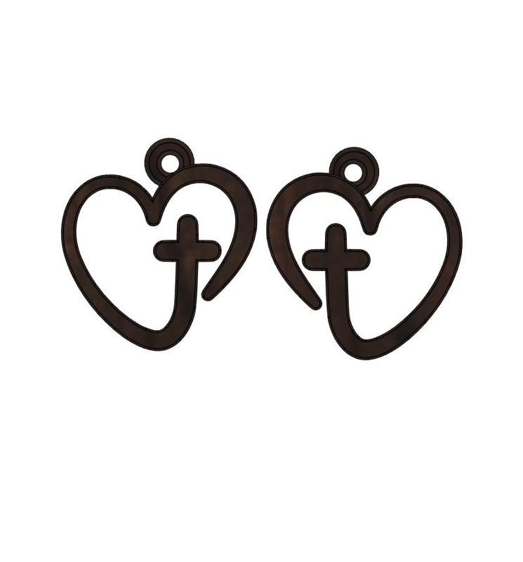 Cross Heart Necklace Left and Right versions