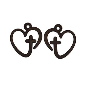 Cross Heart Necklace Left and Right versions