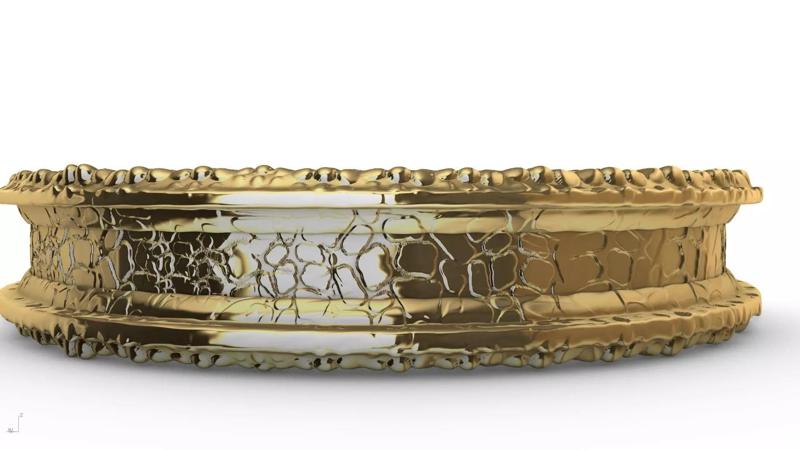 stone textured ring stl verified