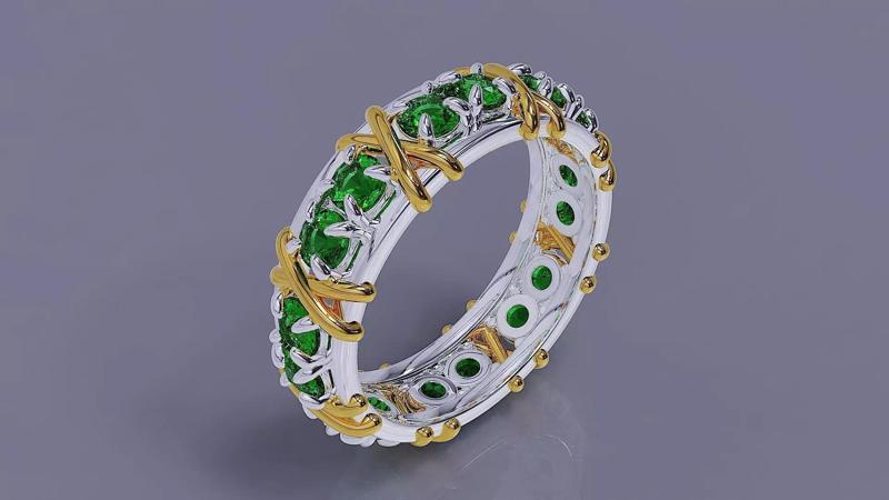 Tiffany harmony beaded-set diamond ring