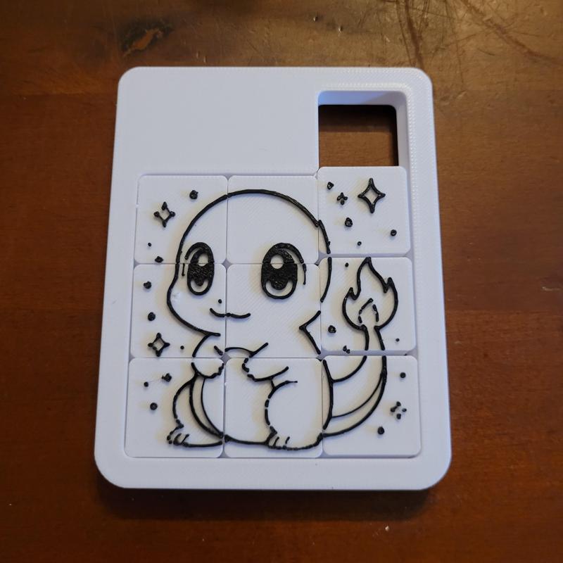 Charmander Sliding Puzzle / Jeu de taquin Salamèche - Pokémon Print-in-Place Brain Teaser (V2 Improved / V2 amélioré)