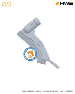 144WS-009B Rocket Cleaver. 3D Printed Cleaver STL for Mecha Model Kits.