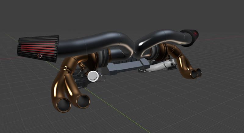 Universal Rear Mount Turbo Setup For Model Car