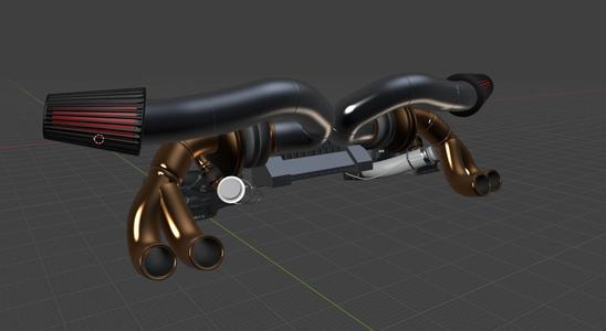 Universal Rear Mount Turbo Setup For Model Car