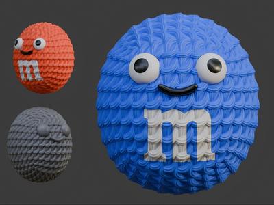 Crochet M&M Character (Cute Yarn Texture)