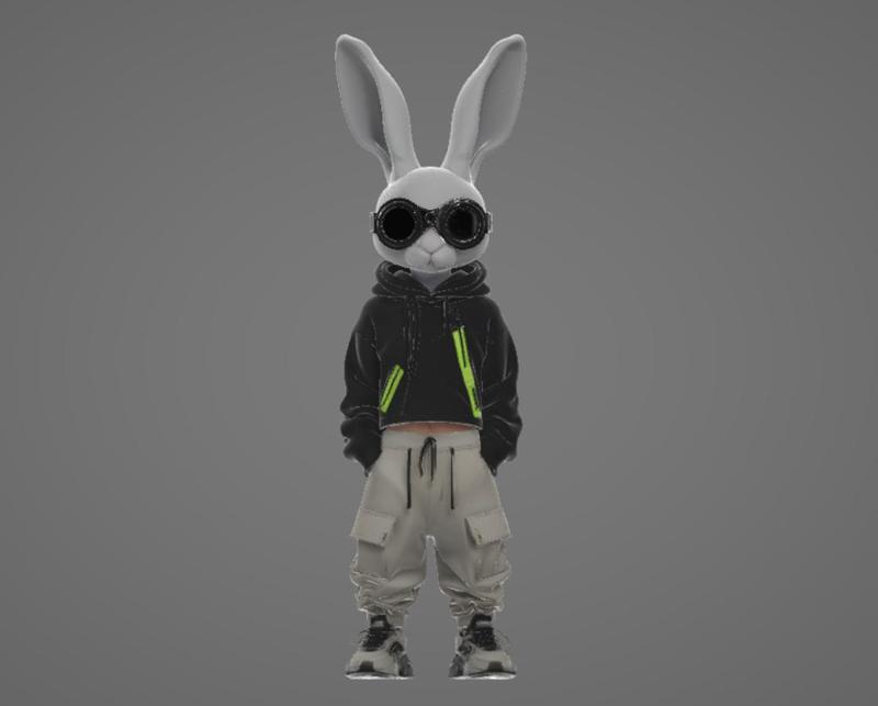 Neon Hare – Streetwear Bunny Figure