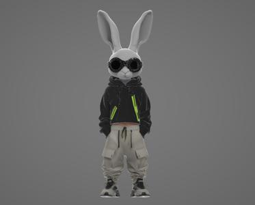 Neon Hare – Streetwear Bunny Figure