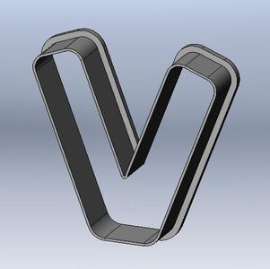 Letter V cookie cutter