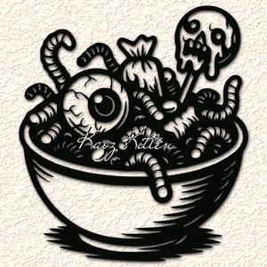 Spooky Trick-or-Treat Candy Bowl Wall Art Home Decor