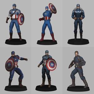Captain America Pack x12 Figures - low poly 3d print