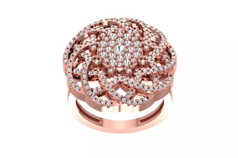 Flower Wedding Engagement Ring for Women