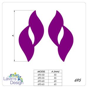 POLYMER CLAY CUTTER / DOUBLE FLAME SHAPE / 4 SIZES / 8 CUTTERS / LED695