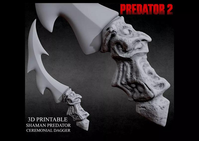 3D PRINTABLE SHAMAN PREDATOR CEREMONIAL DAGGER KNIFE