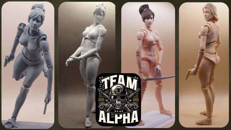 ACTION FIGURE 3D PRINTING FEMALE MOVABLE BODY TOY MODEL STL
