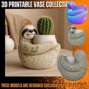 Sloth Pot Holder – Cute 3D Printable Sloth Planter Model