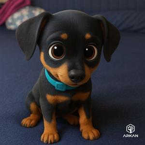 Puppy Dog Pinsher Low Poly  – Presupported