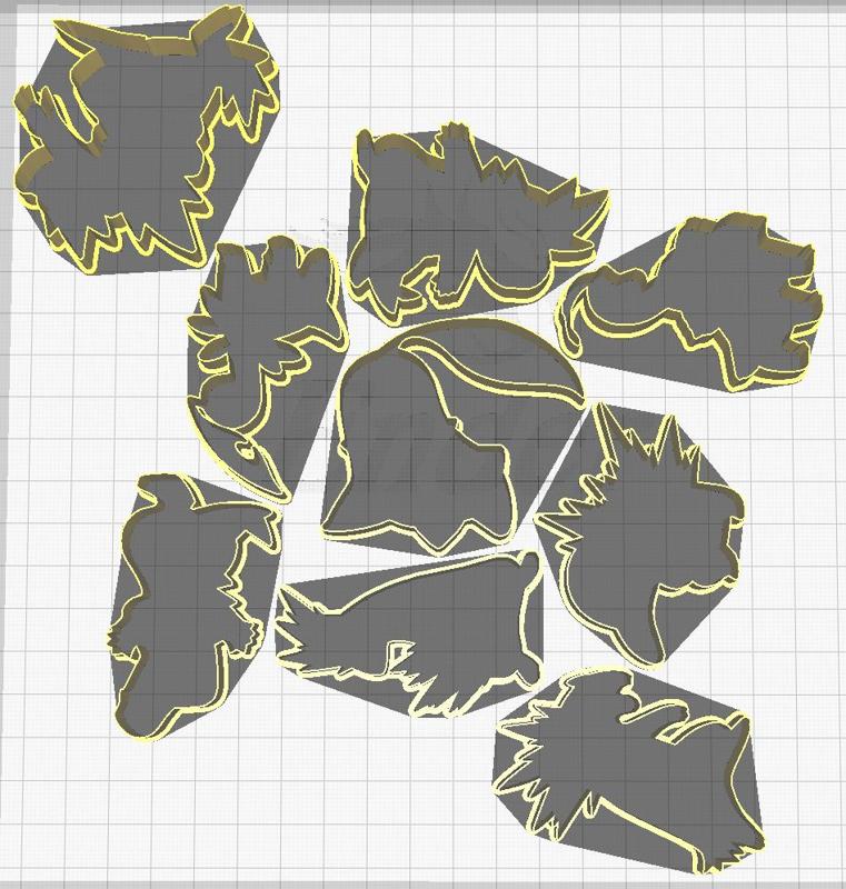 Pokemon Cookie Cutters Starters and Evolutions Gen2