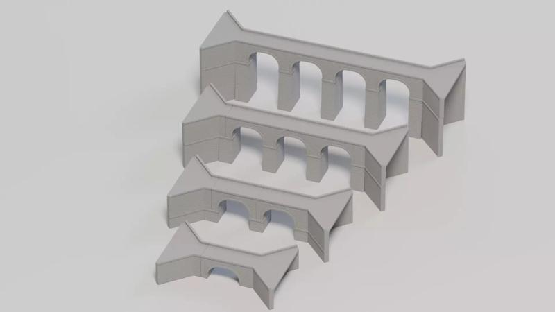 HO Scale Modular Stone Bridge - Customizable Lengths and Heights