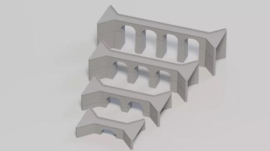 HO Scale Modular Stone Bridge - Customizable Lengths and Heights