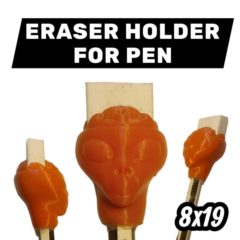 Pen eraser holder.