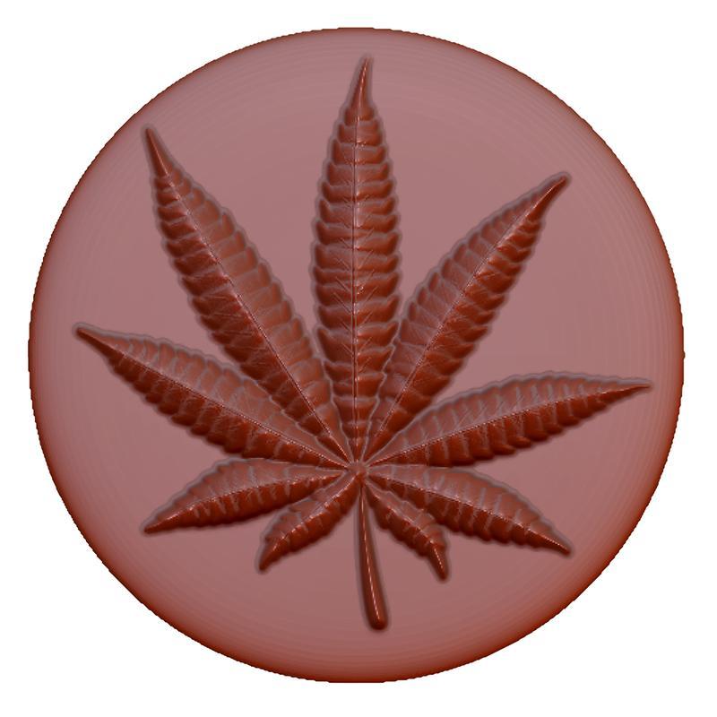 MARIJUANA LEAF CYLINDRICAL TEALIGHT CANDLE MOLD
