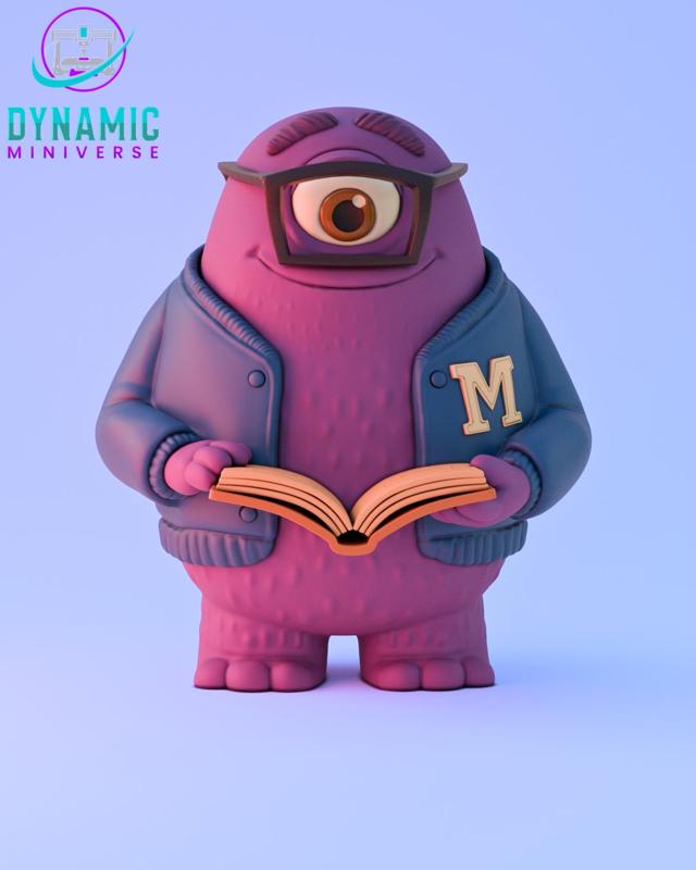 Nerdy M – 3D Printable Cartoon Monster Figure | Cute Student Character