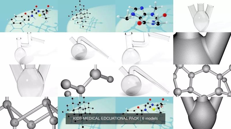KIDS MEDICAL EDCUATIONAL PACK 3D Model Collection