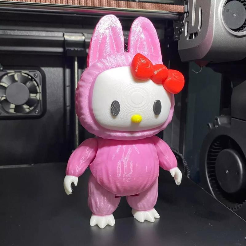 Labubu hello kitty keychain