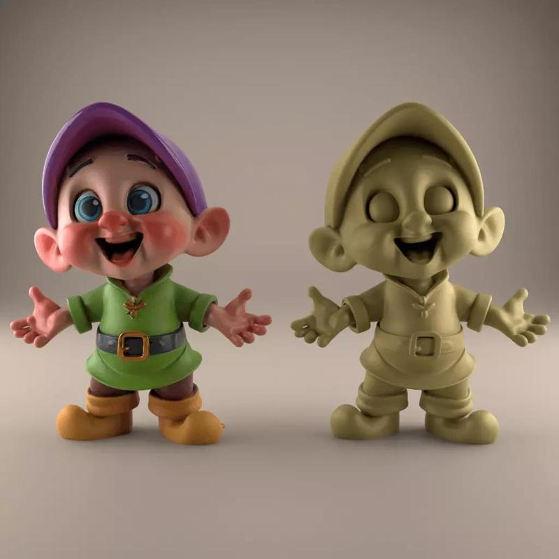 Cute Dopey Dwarf STL 3D Model for Decor or Gift