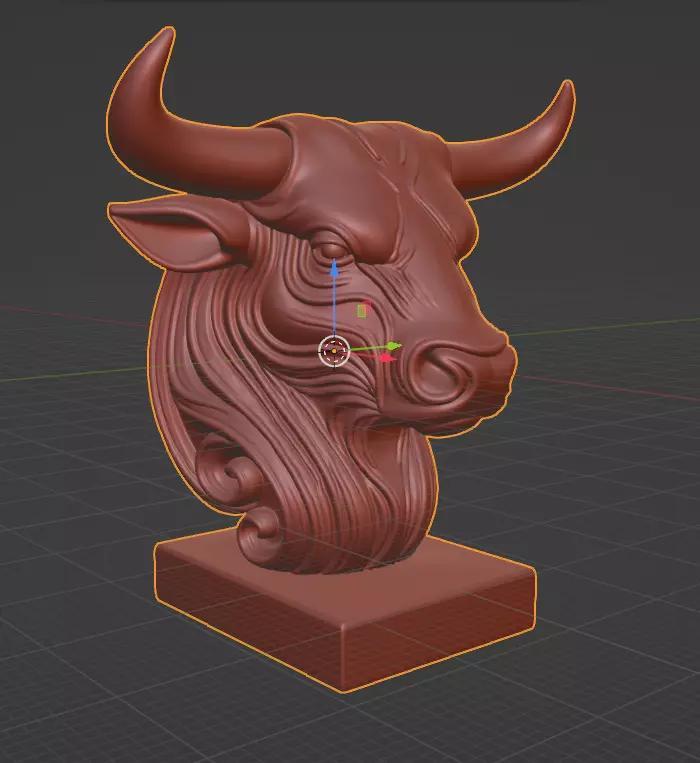 Bull Bust Decorative Sculpture