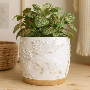 Golden Fish Plant Pot with Drainage No Supports