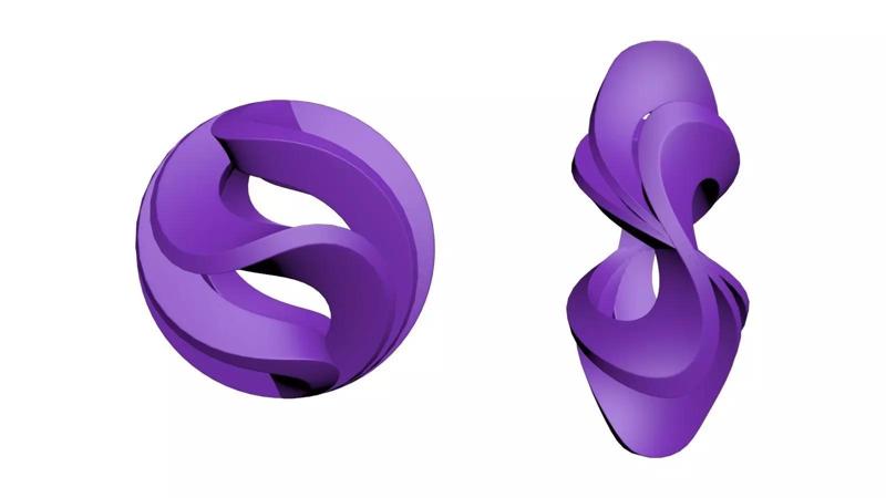 Hanging 3d model two shaped beads