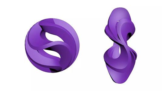 Hanging 3d model two shaped beads