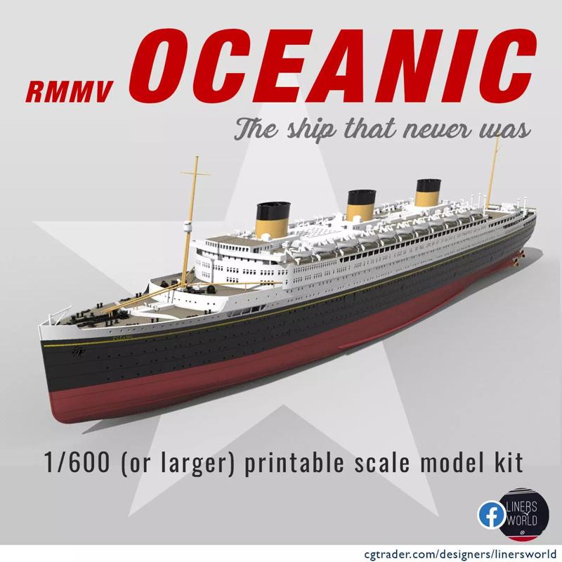 Print ready OCEANIC White Star Line mega ocean liner 1-600 kit
