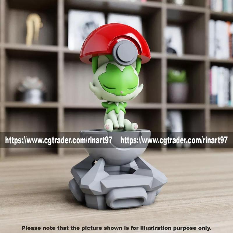 Sprigatito in the pokeball from Pokemon