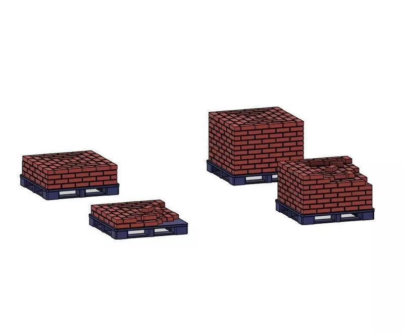 Model Railway Railroad Brick Pallet Stack