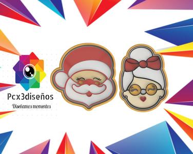 set of 2 mr. and mrs. claus christmas cookie cutters