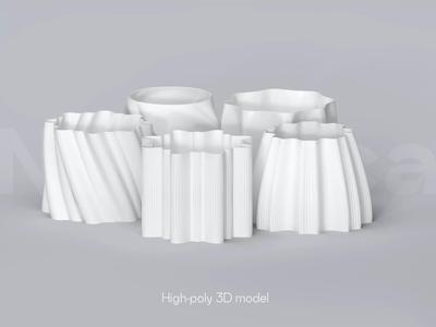 Plant Pot STL 3D Print File Set for Planters and big Plant Pots