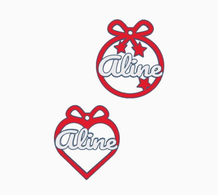 2 x Aline, Christmas bauble