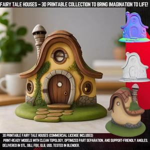 Fairytale Mushroom Roofed Stone House