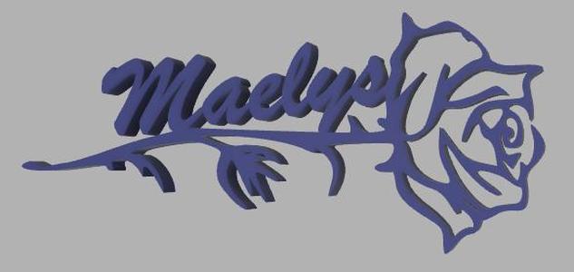 First name Maelys on a rose stem