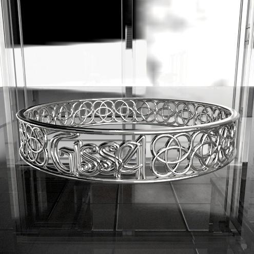 4-Leaf Celtic Knot Name (Gissel) 60mm Diameter Bracelet