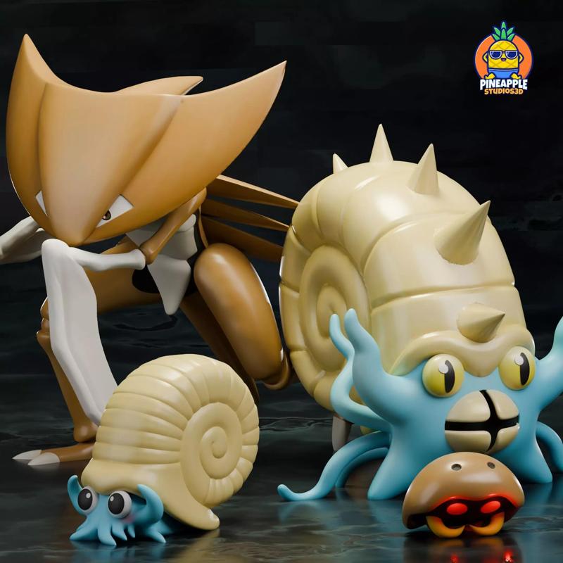 fossil pack  kabuto kabutops omanyte and omastar