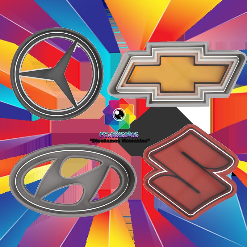 SET OF 4 CALLET CUTTER Car brands Chevrolet , HYUNDAI . Mercedes , Suzuki1 Pack#1