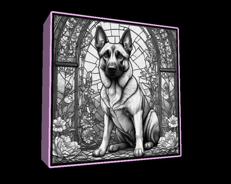 Lightbox  Belgian Malinois lithophane