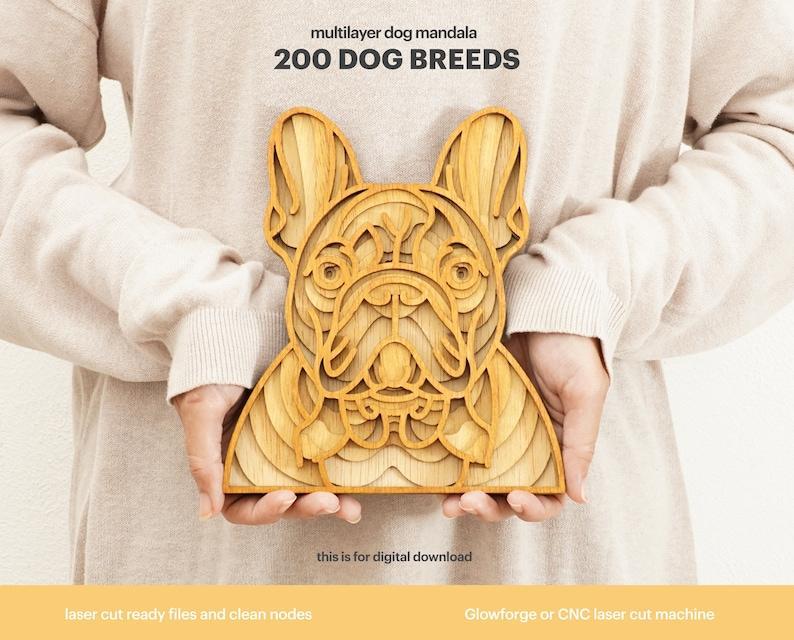 Multilayer puppies 200 breeds - Vector laser cutting and engraving
