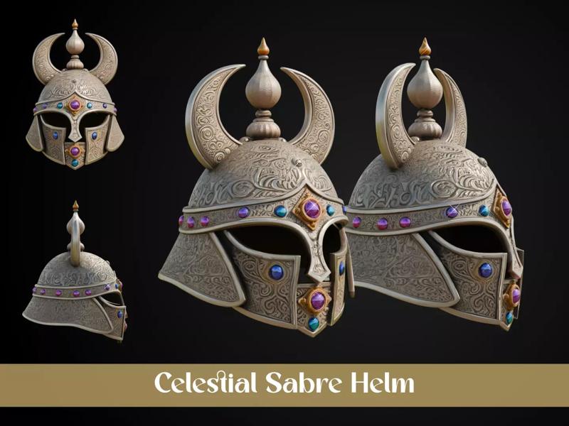Stylized Persian Helmet - Celestial Sabre